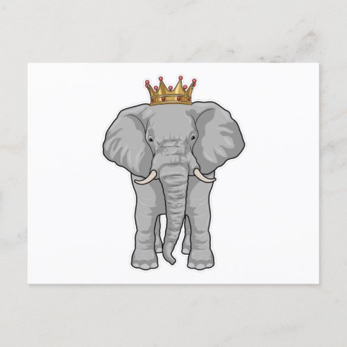 Elephant King Crown Postcard