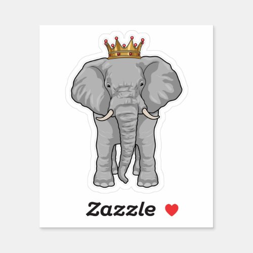 Elephant King Crown Sticker