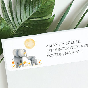 Elephant Kisses Baby Shower Address Label