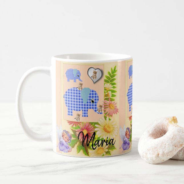 Elephant, Kitten, Angel Mug (With Donut)