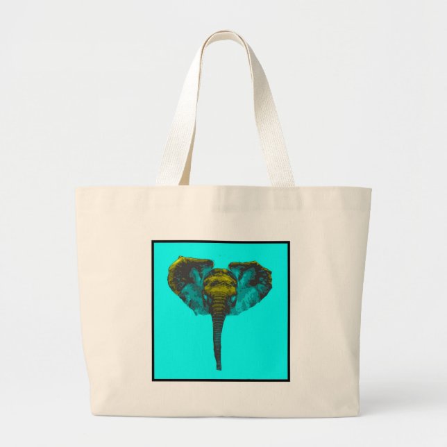 Elephant Large Tote Bag (Front)