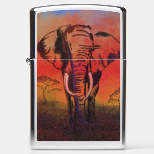 Elephant Leader _ Migned Drawing Zippo Lighter