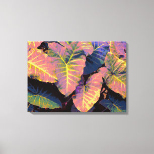 Elephant Leaves in Tropical Pastels Canvas Print