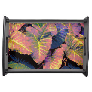 Elephant Leaves in Tropical Pastels Serving Tray