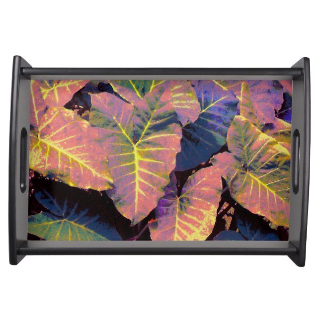 Elephant Leaves in Tropical Pastels Serving Tray (Front)