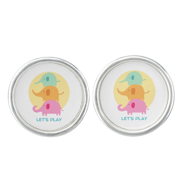 elephant , let's play cufflinks (Front)