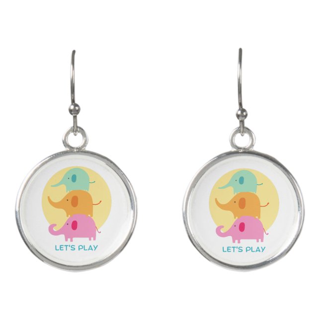 elephant , let's play earrings (Front)