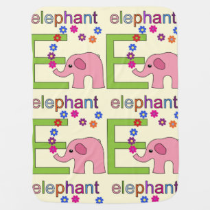 Elephant Letter E Baby Blanket