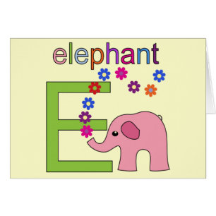 Elephant Letter E Cards