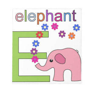 Elephant Letter E Notepad