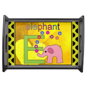 Elephant Letter E Serving Tray