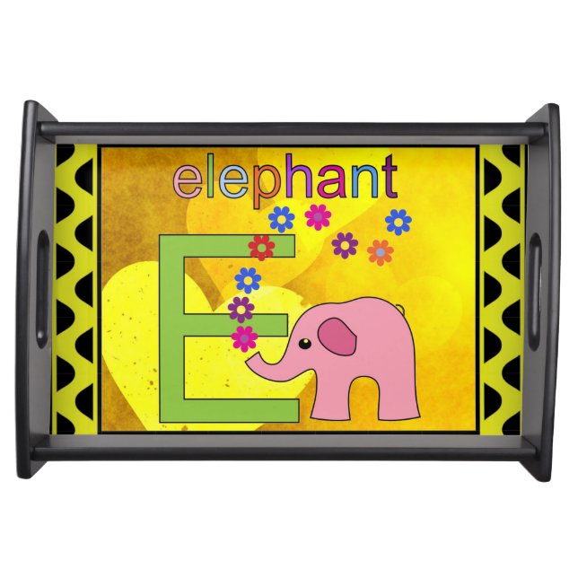 Elephant Letter E Serving Tray (Front)