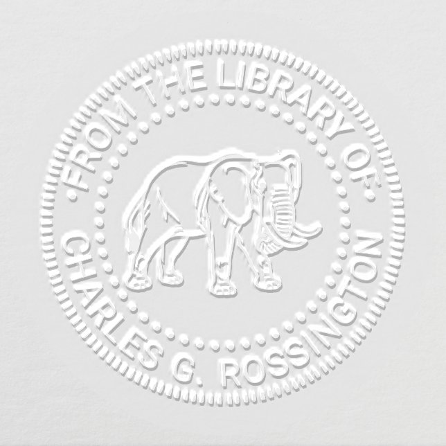 Elephant Line Art #2 Library Book Name Embosser (Design)