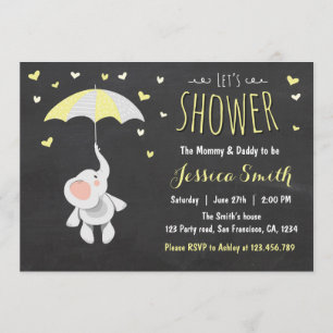 Elephant Little Peanut Baby Shower Invitation
