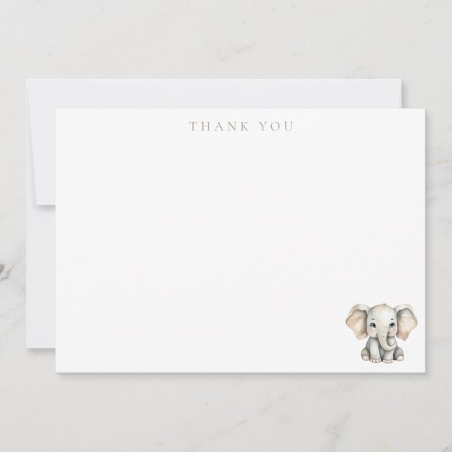 Elephant Little Peanut Baby Shower Thank You Card (Front)