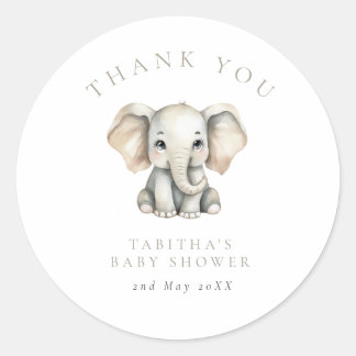 Elephant Little Peanut Baby Shower Thank You Classic Round Sticker