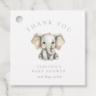 Elephant Little Peanut Baby Shower Thank You Favor Tags