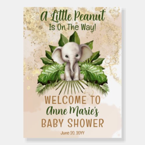 Elephant Little Peanut Is On The Way Baby Shower Foam Board