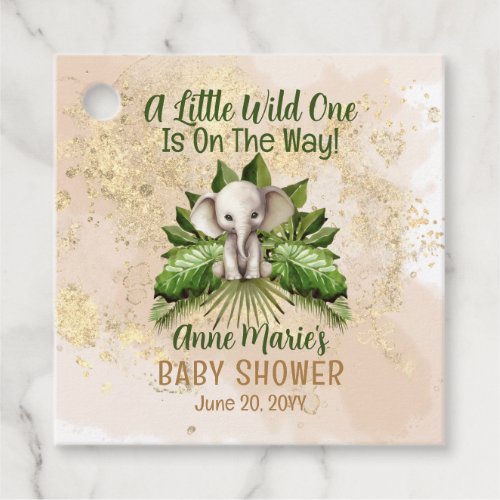 Elephant Little Wild One Is On The Way Baby Shower Favor Tags