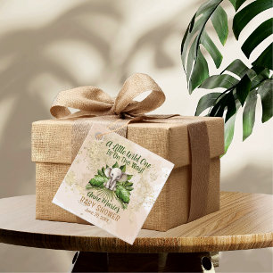 Elephant Little Wild One Is On The Way Baby Shower Favor Tags