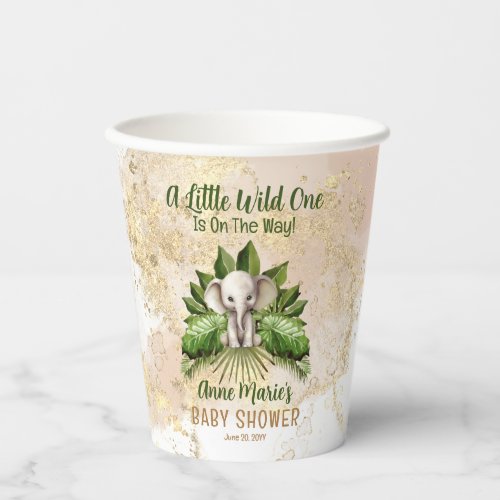 Elephant Little Wild One Is On The Way Baby Shower Paper Cups