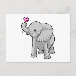 Elephant Lollipop Postcard