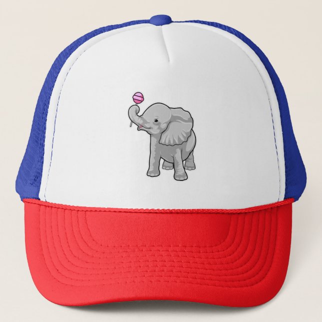 Elephant Lollipop Trucker Hat (Front)