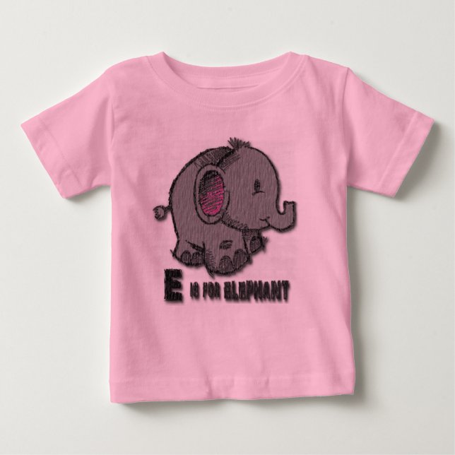 Elephant Long Sleeve Baby T-Shirt (Front)