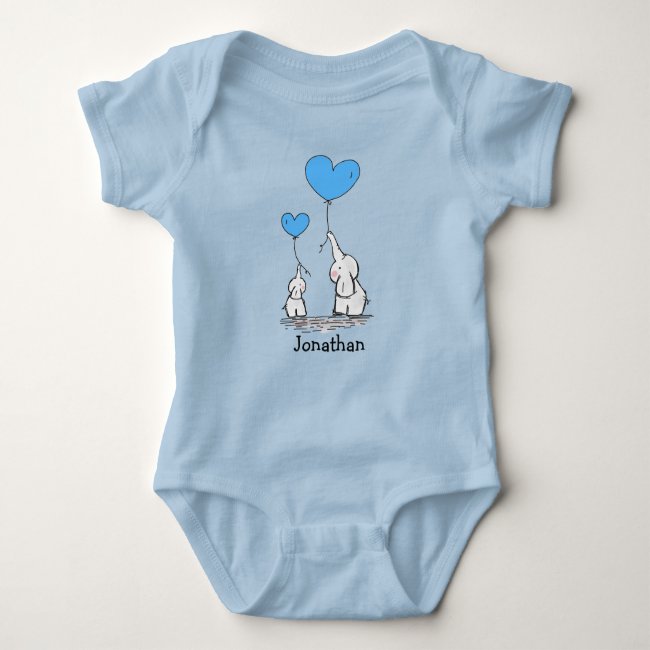 Elephant Love Design Baby Shirt Bodysuit