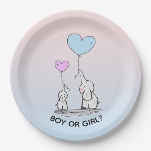 Elephant Love Design Paper Plate