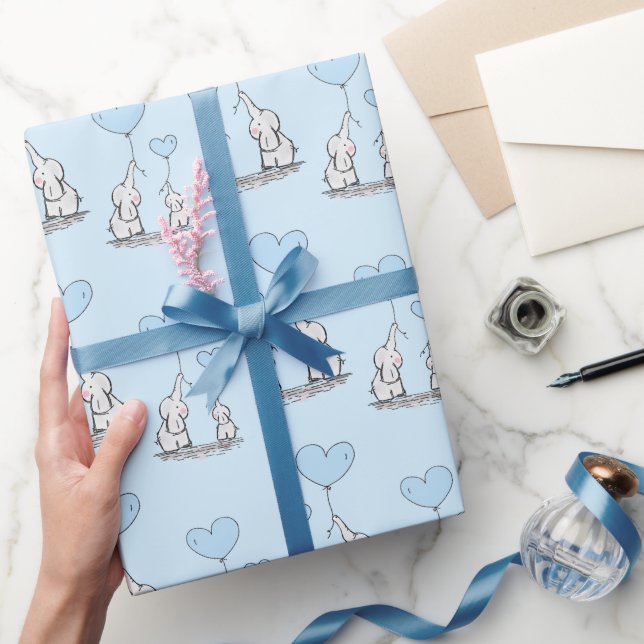 Elephant Love Design Wrapping Paper (Gifting)