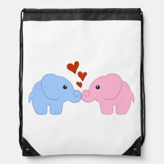Elephant-love Drawstring Bag