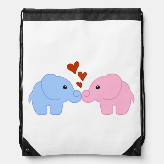 Elephant-love Drawstring Bag (Front)