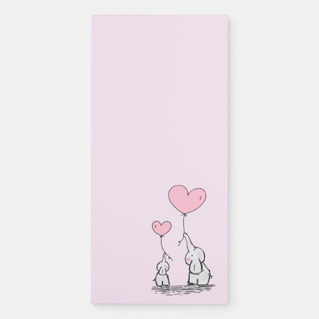 Elephant Love Fridge Notepad (Front)