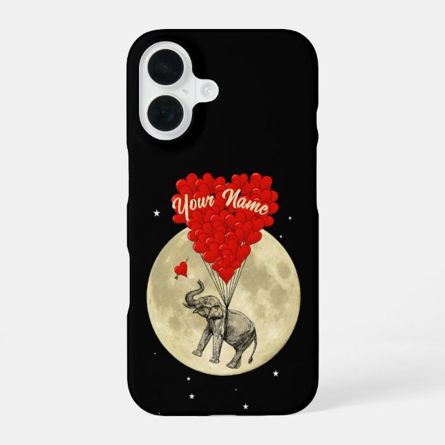 Elephant love heart iphone case (Back)