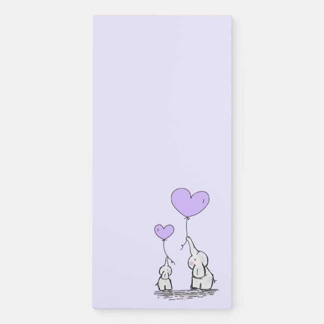 Elephant Love Magnetic Notepad (Front)