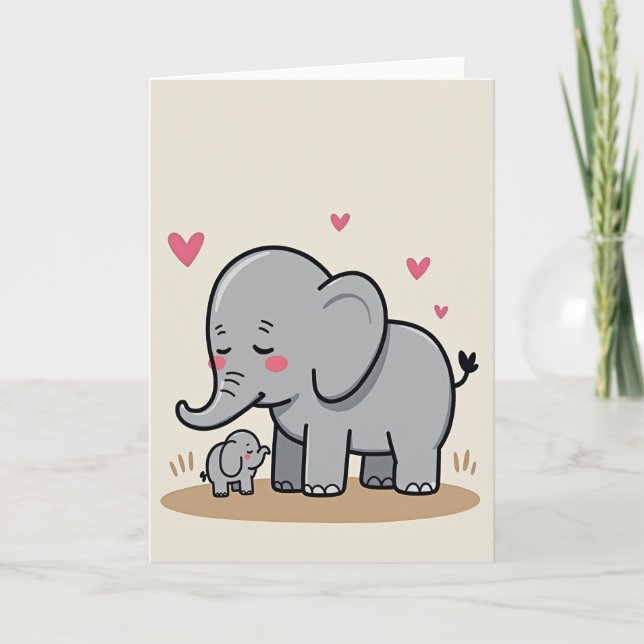 Elephant Love Mothers Day Card (Front)