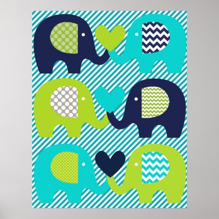 Elephant Love Nursery Poster