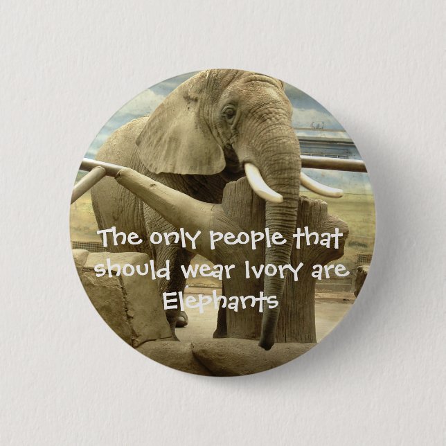 Elephant Love Pinback Button (Front)