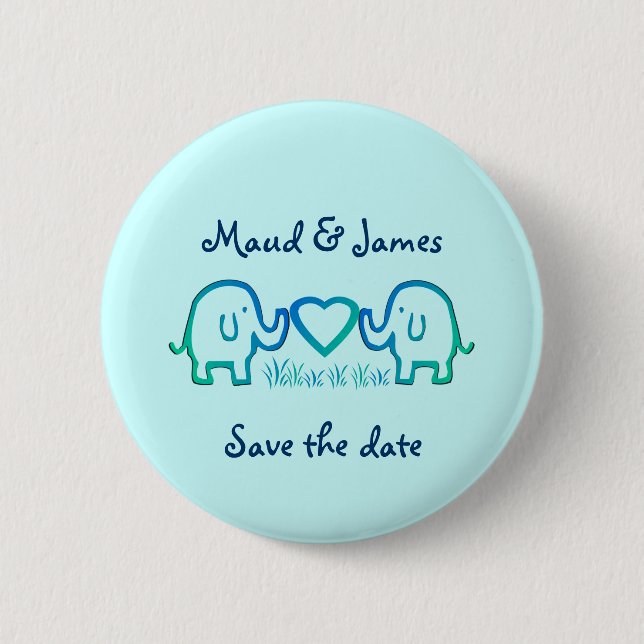 elephant love pinback button (Front)