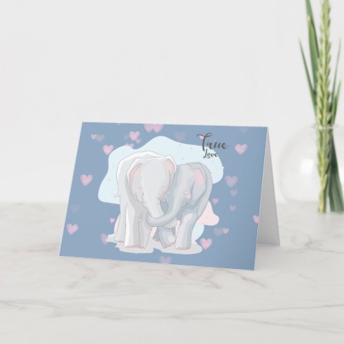 Elephant Love Romantic Valentine Card