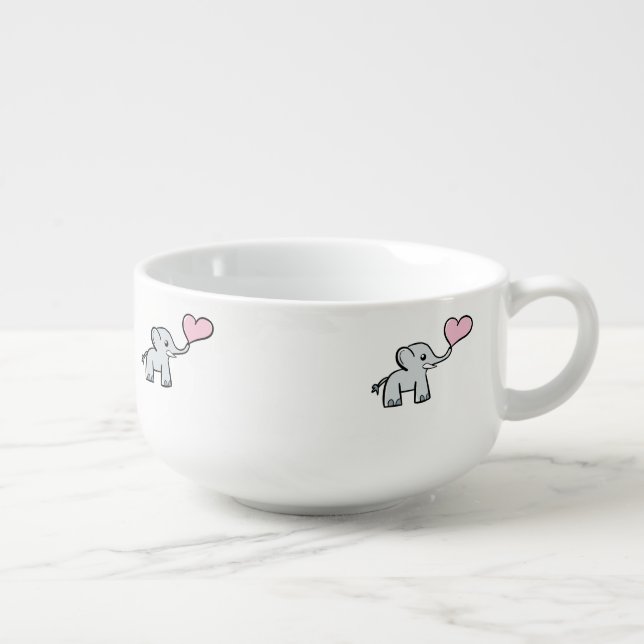 Elephant love soup bowl mug (Left)