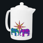 Elephant Love Teapot<br><div class="desc">This whimsical teapot features 2 elephants in the sun. Look for matching elephant cups and mugs by visiting the rest of this shop!</div>