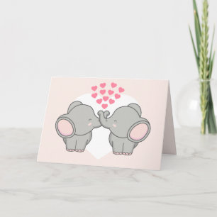 Elephant Love Valentines Day Holiday Card