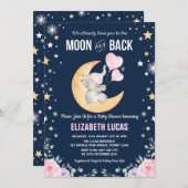 Elephant Love You To the Moon and Back Baby Shower Invitation (Front/Back)