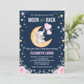 Elephant Love You To the Moon and Back Baby Shower Invitation (Standing Front)
