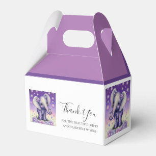 Elephant lovely Purple flower  thank you   Favor Boxes