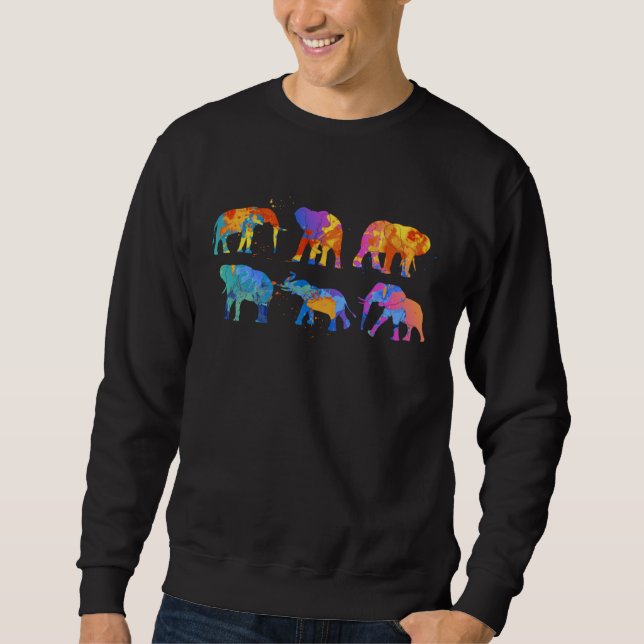 Elephant Lover Cute Wildlife animals Elephant Sweatshirt (Front)