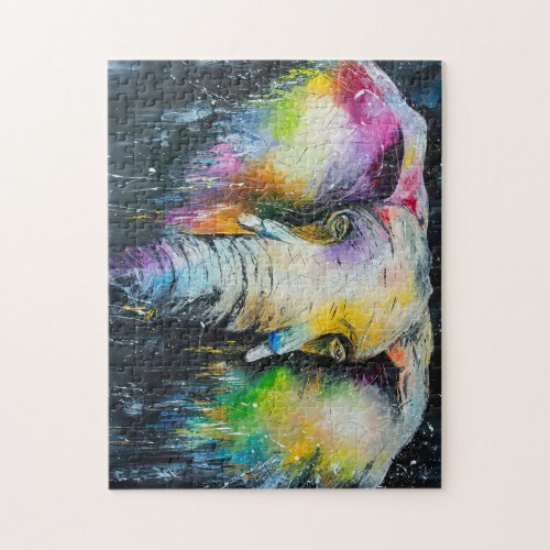 Elephant Lover The Elephant Watercolor Jigsaw Puzzle