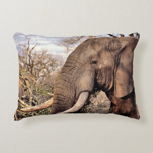 Elephant Lovers Art Accent Pillow (Front)